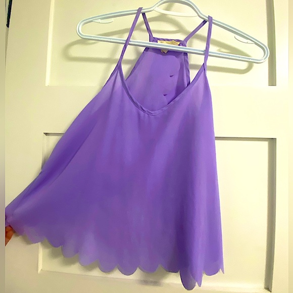 Lilac Tank Top - Open Scallop Back - Picture 1 of 3